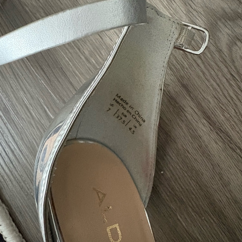 Aldo Metallic Silver Strappy Heels - Picture 4 of 4